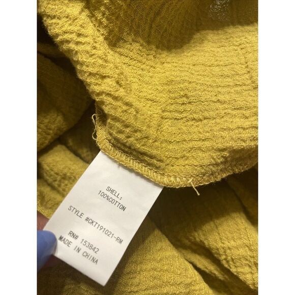 Melloday Gauze Popover Tunic Top Womens Small Long Sleeve‎ Buttons Pocket - Picture 6 of 6